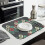 Bold patterned boho kitchen drying mat 16x18 Inch made of microfiber, washable, reusable, designed for efficient dish drying and surface protection 3