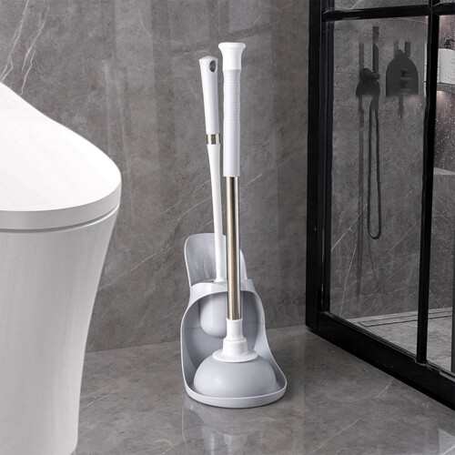 Ensemble brosse et ventouse de toilette moderne et compact 2 pièces 2