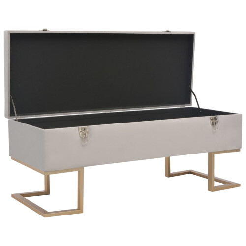 VidaXL vidaXL Bank mit Staufach 105 cm Grau Samt 1