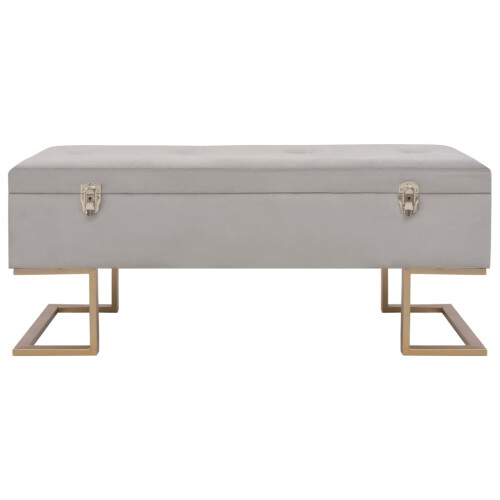 VidaXL vidaXL Bank mit Staufach 105 cm Grau Samt 2