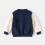 Børnejakke Drenge Piger Baseballjakker Stribet Sweater Basic Casual Vinterfrakke (Marineblå, 3-4 år) 5