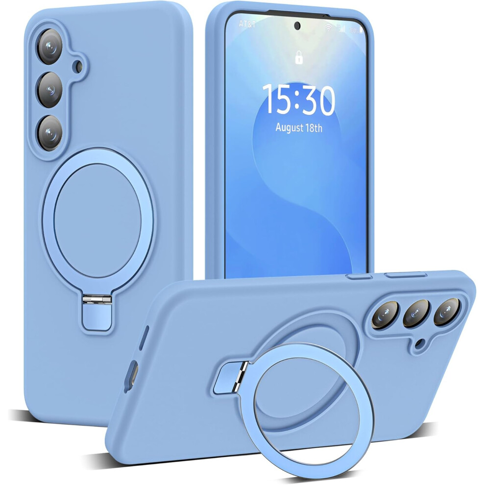 Slim Liquid Silicone Phone Case For Samsung Galaxy S25 6.2'', Magsafe-Compatible, Military-Grade Protection, Magnetic Ring Stand 9489952278636
