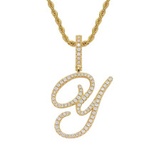Colar elegante com pingente floral de 26 letras do alfabeto e iniciais em zircônia - Embalagem para presente, joia clássica perfeita para mulheres.