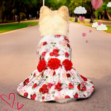 Hundekleidung, Mädchen-Hundekleider, kleine geblümte Welpenkleider, Haustierkatzen-Prinzessinnenkleidung, süße Welpen-Sommeroutfits für