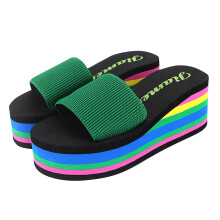 Chinelo Wioihee Floopi para Mulheres – Sandálias confortáveis de dedo com solado antiderrapante, verde, tamanhos 6,5 a 7 (37), compatíveis com