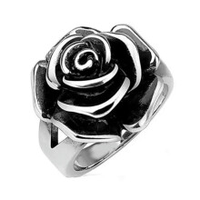 Fashion Silver Rose Flower Rings Women Party Delicate Jewelry Gift Rings Lot Size5-10-5#Antique silver rose flower-10