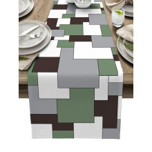 Black Grey Patchwork Abstract Art Table Runner Home Wedding Table Flag Mat Centerpieces Decoration Party Dining Long Tablecloth
