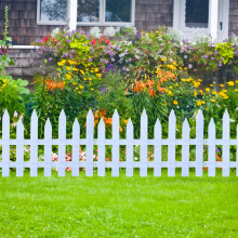 Valla miniatura de plástico blanco para jardín, ideal para macizos de flores: borde de césped de fácil instalación y borde de jardín duradero.