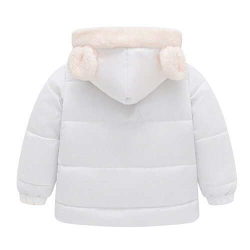 Chaqueta acolchada ligera e impermeable para niñas con capucha. 2