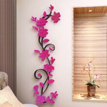 3D-Spiegelblumen-Wandtattoo, selbstklebend, abnehmbar, Wandbild, Raumdekoration
