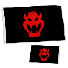 Doppelseitige Bowser-Flagge, 3-lagig mit Messingösen, 2x3 Fuß