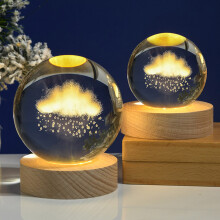 Galaxy Astronaut Crystal Night Light USB Lämmin RGB