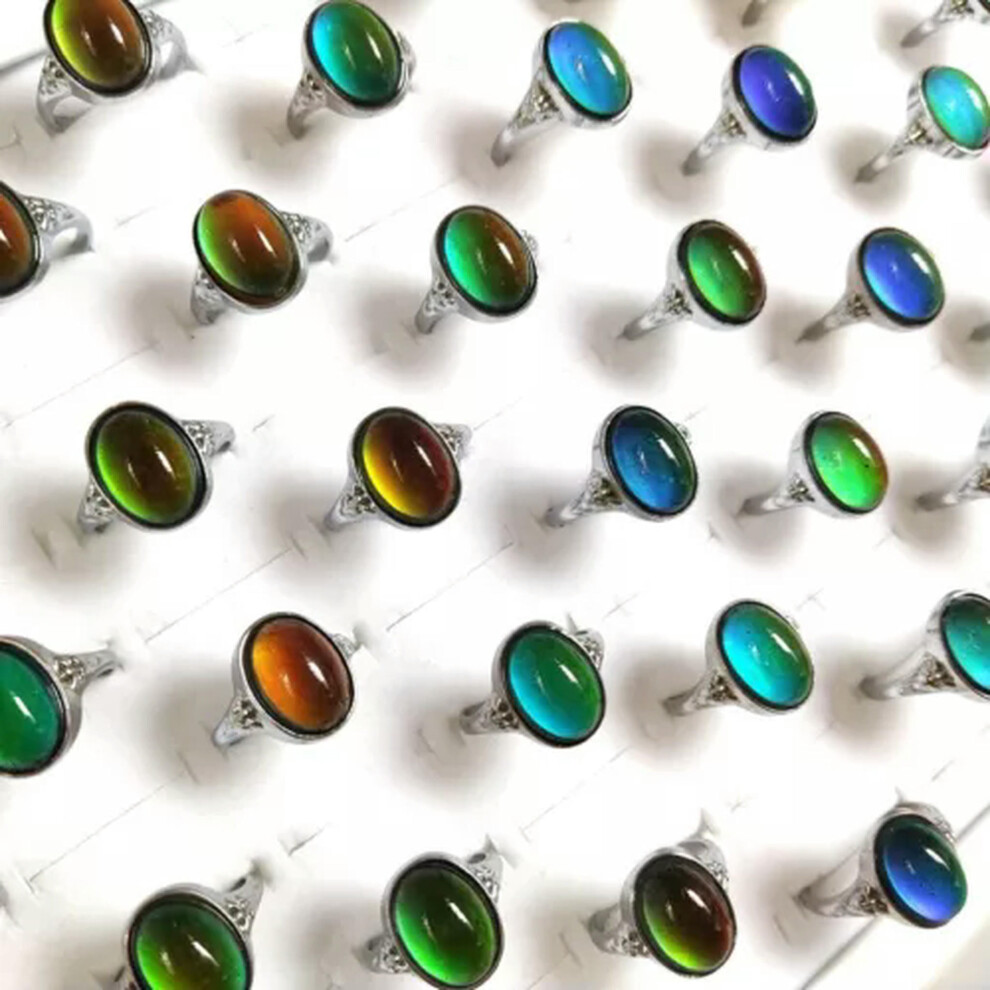 20pcs Men Women Mood Ring Emotion Feeling Temperature Changing Color Rings