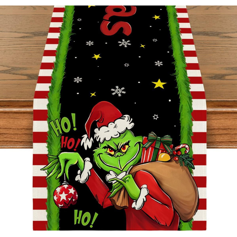 Christmas Table Runner Christmas Table Runner Christmas Table Cover New Year Winter Xmas Decor Green Elf Christmas Decorations for Home Party Table