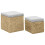 VidaXL vidaXL Ottoman-Set 2 Stk. Seegras Grau 2