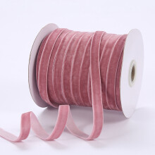 EGYMEN Velvet Ribbon, Flocking Ribbon for Crafts, Decorative Velvet Trim, DIY Ribbon for Gift Wrapping and Holiday Decor