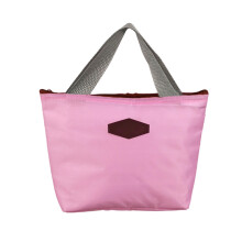 Sac à lunch isotherme rose 28 cm, imperméable et pliable