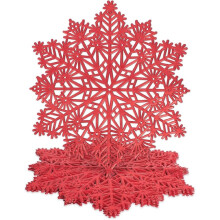 Sets de table ronds de Noël à motif neige, lot de 6, en vinyle doré métallisé