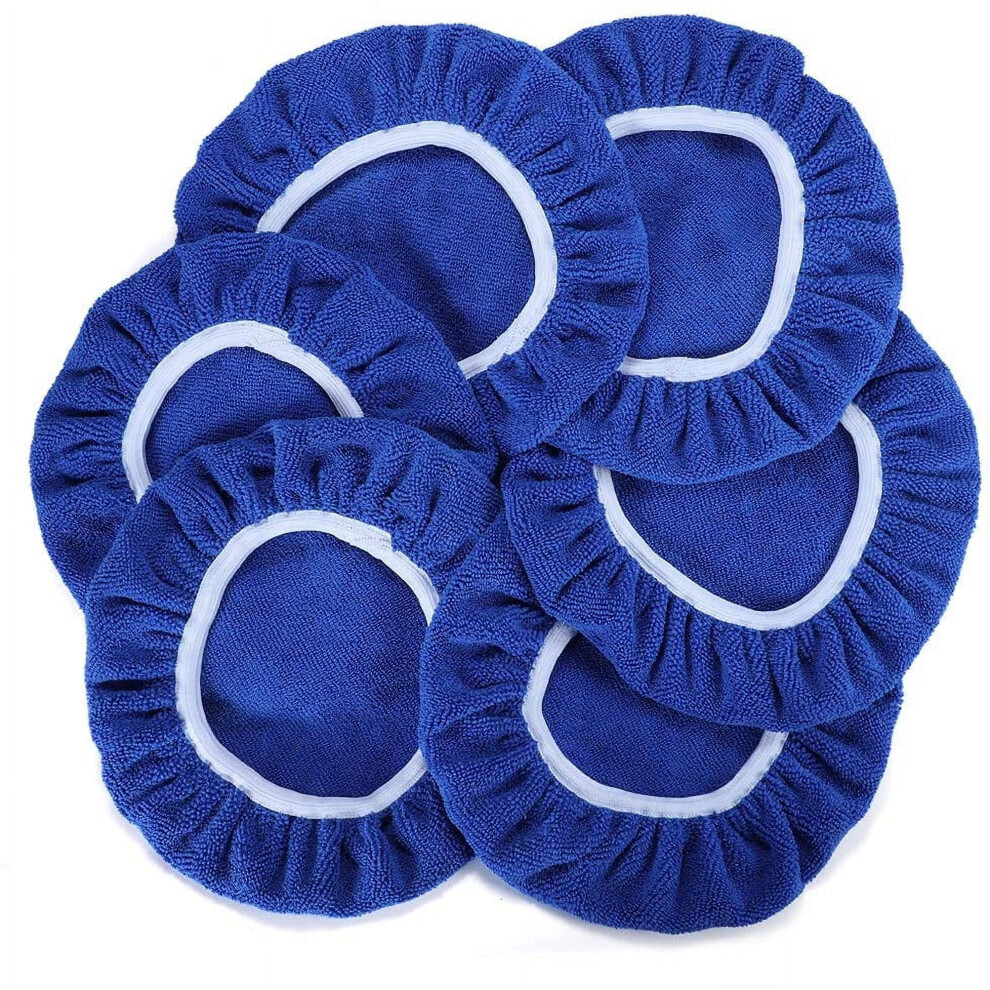 6Pcs 9-10 Inch Dark Blue Car Polisher Bonnets Polishing Pad Buffer Waxing Wash Wool 9489952024493