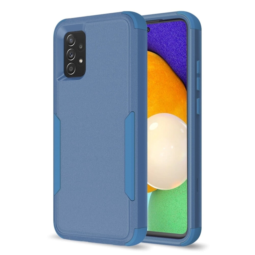 Heavy Duty 3-Layer Bumper Case Compatible With Samsung Galaxy A52 4G/5G 6.5", Shockproof & Dropproof, +Mint Blue 9489952025261