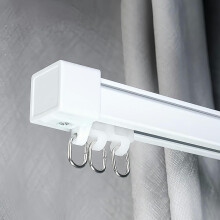 Système de rail de rideau robuste en aluminium noir 140 cm