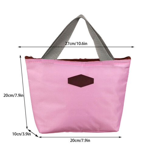 Sac à lunch isotherme rose 28 cm, imperméable et pliable 1