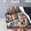 Personalized Flannel Throw Blanket with Photo and Text Black 3