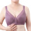 Women's Comfortable Front Closure Lace Bra Adjustable Support Underwire Large Size Full Coverage For Mature Ladies, Grey, Size 36 3