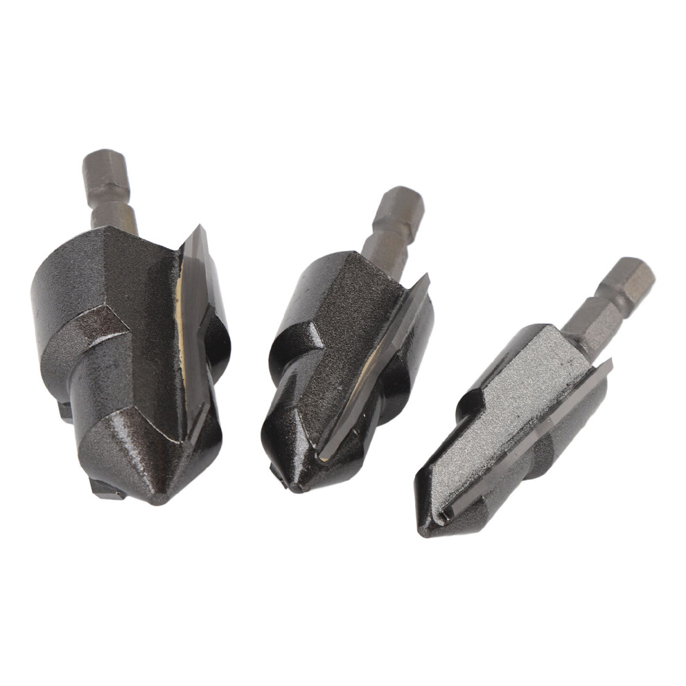 3Pcs Tungsten Carbide Countersink Set 1/4In Hex, Multiple Sizes 4181391870215