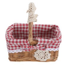 Durable Wicker Harvest Basket Handwoven for Garden Picnic Storage