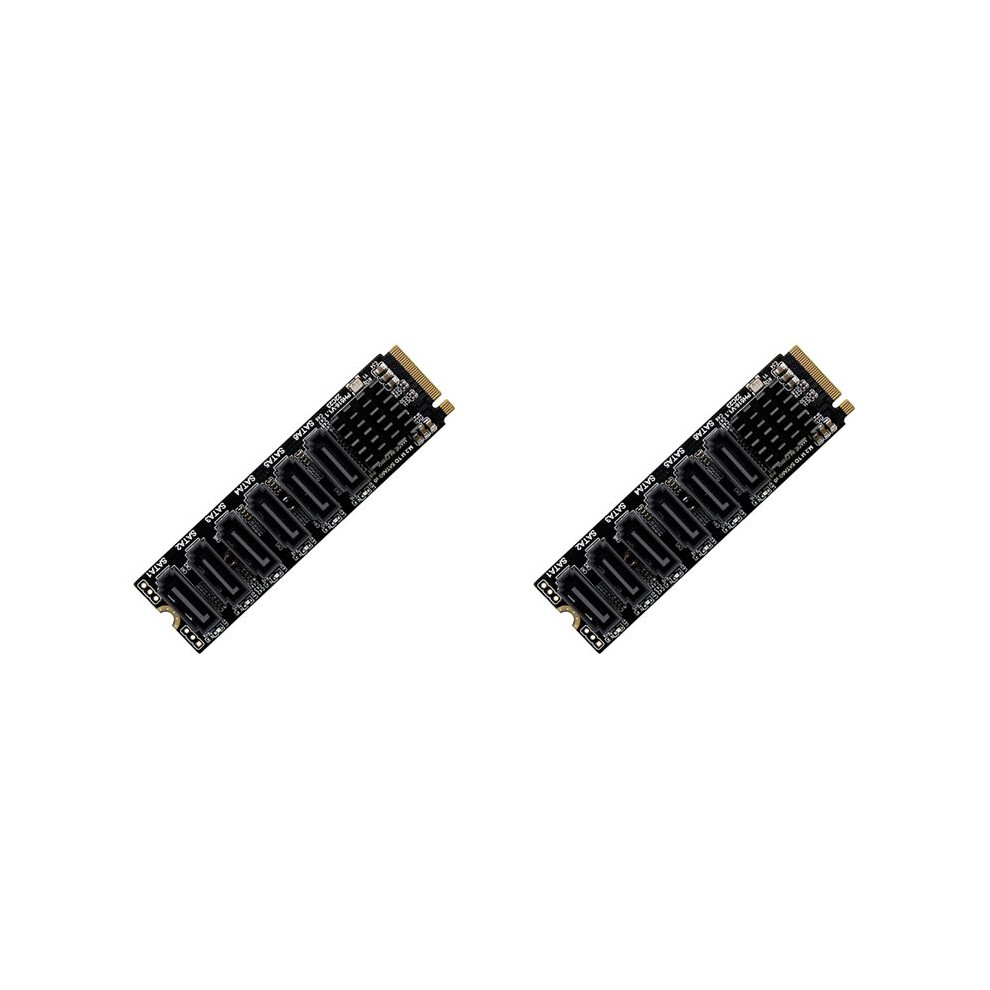 2X M.2 Nvme Pci-E Pcie X4 X8 X16 To 6 Port 3.0 Adapter Card Riser Asm1166 Chassis Server Pc Computer Expansion Card 6031119191093