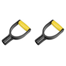2X Plastic Spade Handle Shovel D Grip Handle,32mm Inner Diameter Spade Snow Shovel Handle,(Yellow)