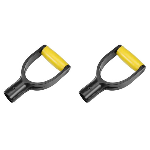 2X Plastic Spade Handle Shovel D Grip Handle,32mm Inner Diameter Spade Snow Shovel Handle,(Yellow)
