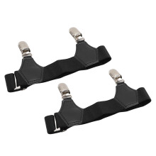 2 Pcs Adjustable Stainless Steel Sock Garters with Double Duckbill Clips