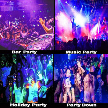 3X UV Black Light,Light with Plug 6W,Black Flood Light Neon Glow for Glow Party,Halloween,Fluorescent Poster, EU Plug