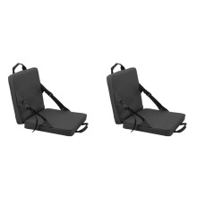 2X Portable Foldable Chair with Backrest Comfortable Stadium Cushion for Outdoor Camping Beach