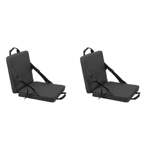 2X Portable Foldable Chair with Backrest Comfortable Stadium  Cushion for Outdoor Camping Beach