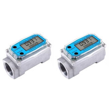 2X Turbine Digital Fuel Flow Meter Oval Gear Flow Gauge BSPT/NPT 1inch 200L/Min