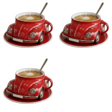 3X Shaped Coffee Mug Heat Resist Funny Coffee Cup Large Capacity Handmade Decoration Cup for Coffee Lovers Red