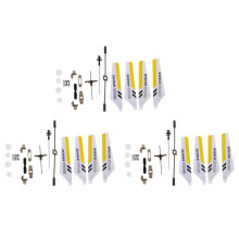 3X Syma Full Set Replacement Parts for Syma S107 RC Helicopter, Main Blades, Gear Set,Connect Buckle-Yellow Set- A