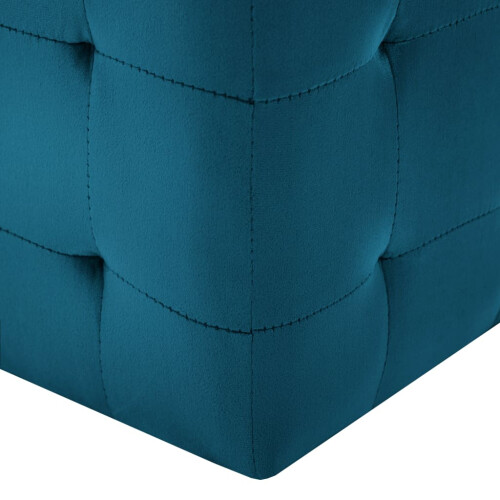 VidaXL vidaXL Pouf 2 Stk. Blau 30x30x30 cm Samtstoff 2