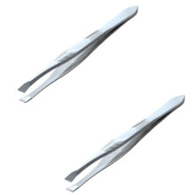 2X Tono Argento in Acciaio Inox da 3,5 pollice Lunghezza Pinzette per Il Sopracciglio