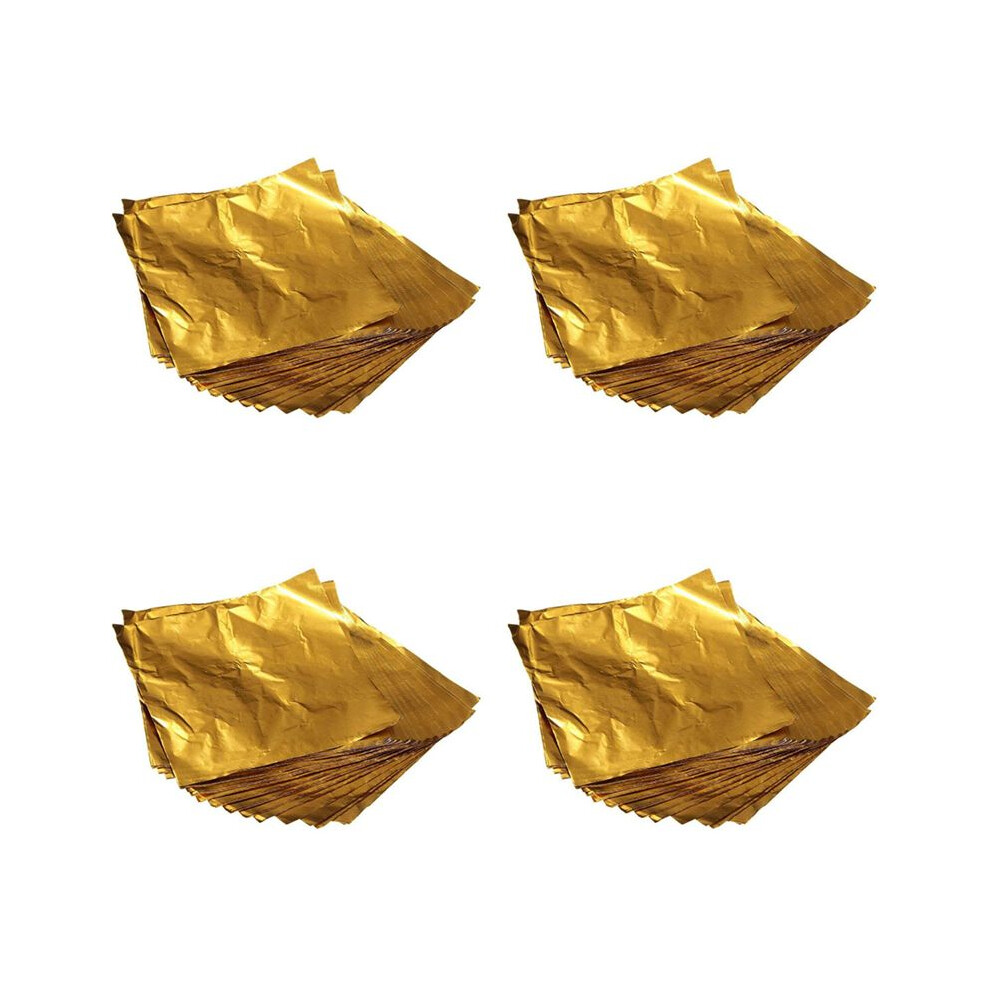 400Pcs Square Sweets Candy Chocolate Lolly Paper Aluminum Foil Wrappers Gold 6031862472661