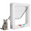 Small Plastic Cat Lock Security Flap Door for Pets, White, M 15