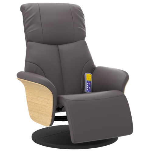 VidaXL vidaXL Massagesessel mit Fußteil Grau Kunstleder 1