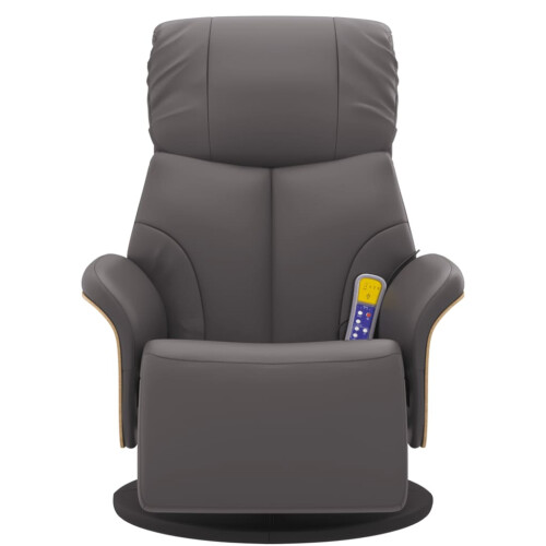 VidaXL vidaXL Massagesessel mit Fußteil Grau Kunstleder 2