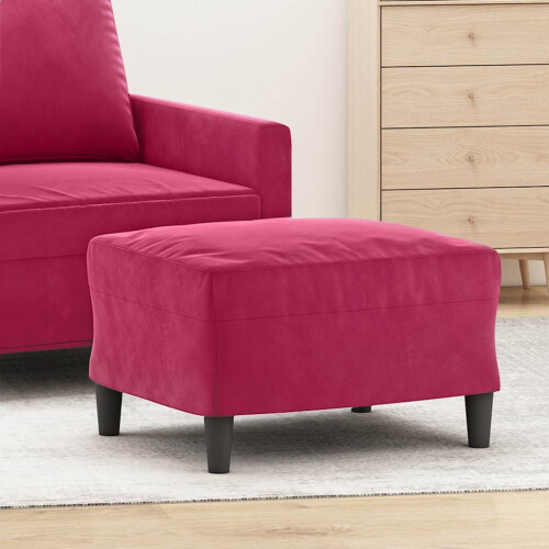 VidaXL vidaXL Fußhocker Weinrot 60x50x41 cm Samt 1