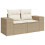 VidaXL vidaXL 9-tlg. Garten-Sofagarnitur mit Kissen Beige Poly Rattan 4
