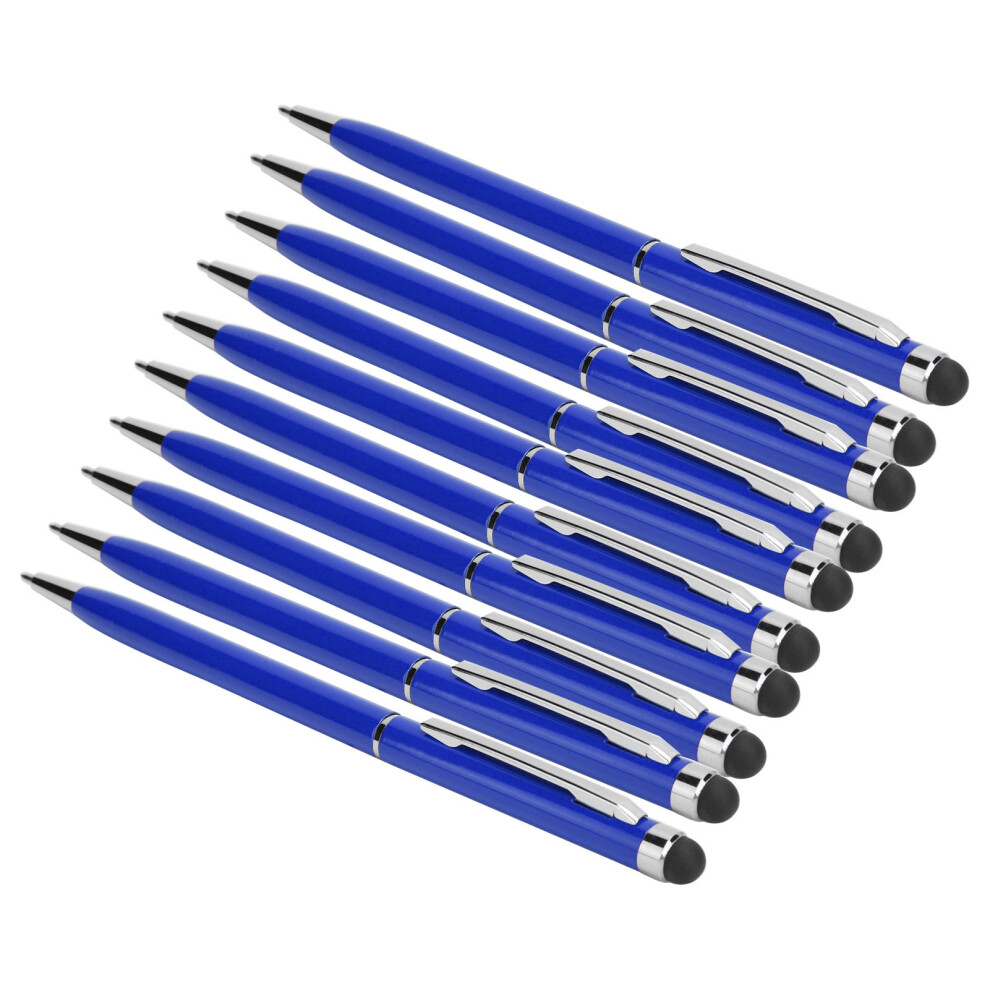 10Pcs Metal 2ÂInâ1 Capacitive Stylus Ballpoint Pens, 13.5Cm Blue 7891391874850