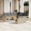 VidaXL vidaXL 14-tlg. Garten-Sofagarnitur mit Kissen Beige Poly Rattan 2
